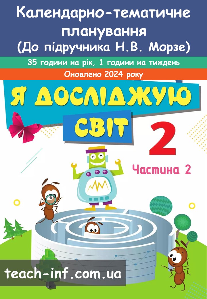 Календарно-тематичне планування. Інформатика (у курсі “Я досліджую світ”) 2 клас (35 годин). Програма О.Я. Савченко. 2019