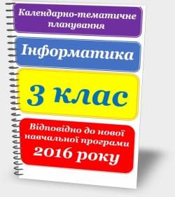 Календарно-тематичне планування. Інформатика 3 клас. 2016 рік