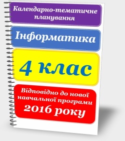 Календарно-тематичне планування. Інформатика клас. 2016 рік