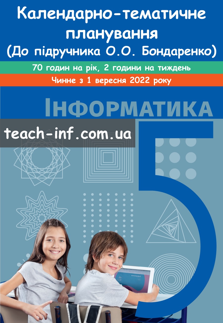 Календарно-тематичне планування. Інформатика 5 клас 2022