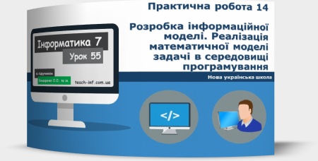 Практична робота 14. Розробка інформаційної моделі. Реалізація математичної моделі задачі в середовищі програмування