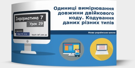 Одиниці вимірювання довжини двійкового коду. Кодування даних різних типів