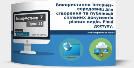 Використання інтернет-середовищ для створення та публікації спільних документів різних видів. Рівні доступу