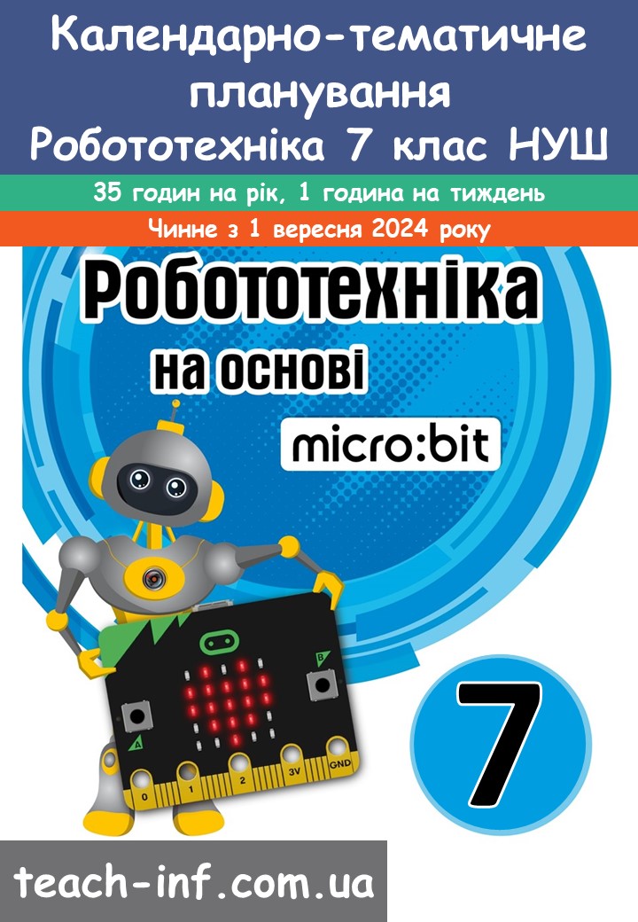 Календарно-тематичне планування. Робототехніка 7 клас (35 годин)