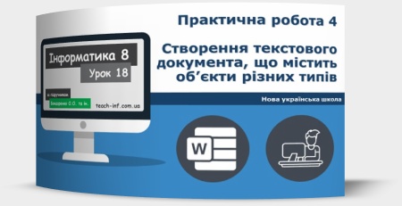 Практична робота 4. Створення текстового документа, що містить об’єкти різних типів