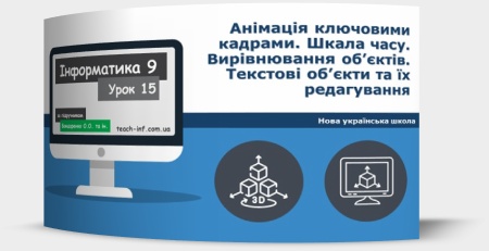 Анімація ключовими кадрами. Шкала часу. Вирівнювання об’єктів. Текстові об’єкти та їх редагування