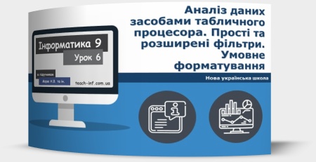 Аналіз даних засобами табличного процесора. Прості та розширені фільтри. Умовне форматування