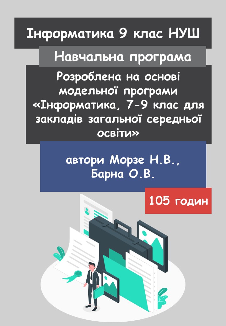 Інформатика. Навчальна програма для 9 класу (105 год) (на основі модельної програми Н.В. Морзе та ін.)