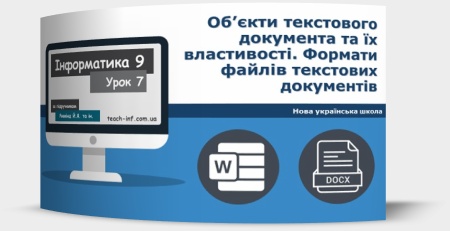 Об’єкти текстового документа та їх властивості. Формати файлів текстових документів. Режими роботи в середовищі текстового процесора