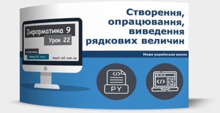 Створення, опрацювання, виведення рядкових величин
